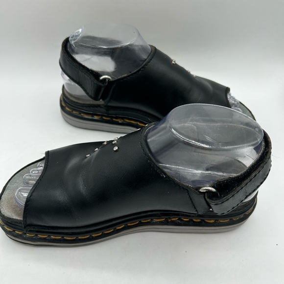 RARE Dr. Martens vintage deadstock black  flower cutout Chunky Sandals England 7 - Picture 8 of 12